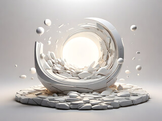 broken glass sphere ai generative 