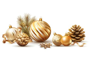 christmas creative 3d decoration vector icon isolated on white background	