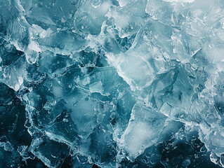 Obraz premium Glacial Ice Fragments Floating in Clear Turquoise Water on a Bright Sunny Day