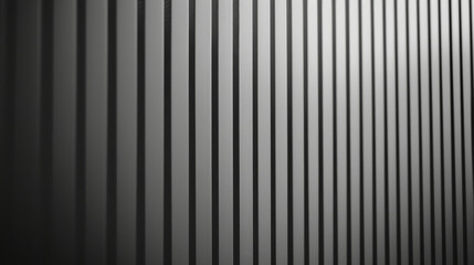 Obraz premium Close-up view of vertical black metal slats, emphasizing the minimalist and sleek texture.