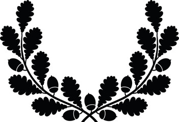 Oak wreath logo. Isolated oak wreath on white background © oleg7799