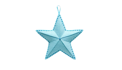 Blue textured holiday star isolated png file