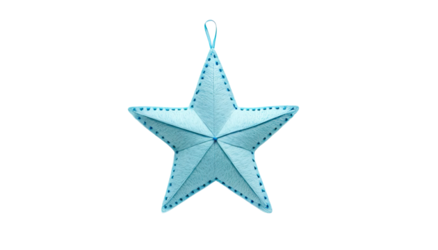 Blue textured holiday star isolated png file - Powered by Adobe