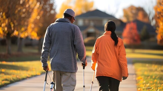 Sighted Guide Assisting Person with Blindness in Urban Setting