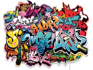 Stylish Streetwear Graffiti Sticker Design for Apparel and Merchandise