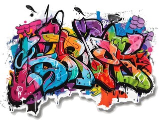 Stylish Streetwear Graffiti Art Sticker Design for Shirt or Product Branding