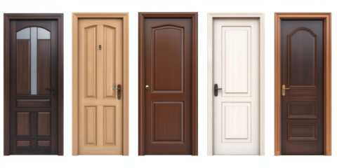 A row of doors with different colors and designs