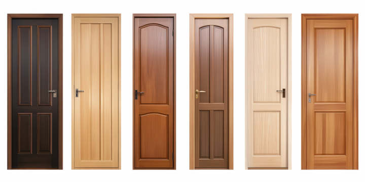 A row of doors with different colors and designs