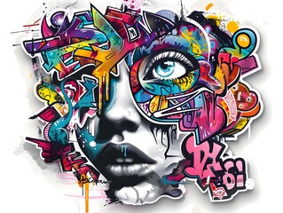 Obraz premium Stylish Streetwear Graffiti Art Design Suitable for Sticker and Shirt Printing