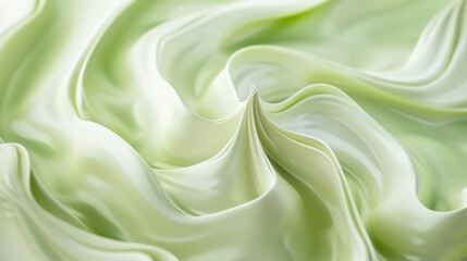 Obraz premium An olive abstract background showcasing a light, frothy texture, reminiscent of whipped cream. The airy design adds a playful and whimsical touch.