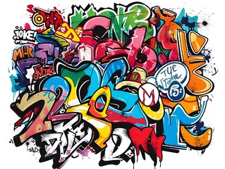 Stylish Graffiti Inspired Sticker Design for Streetwear Fashion and Merchandise
