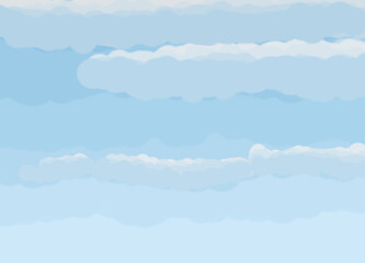 Beautiful, blue summer sky with fluffy clouds