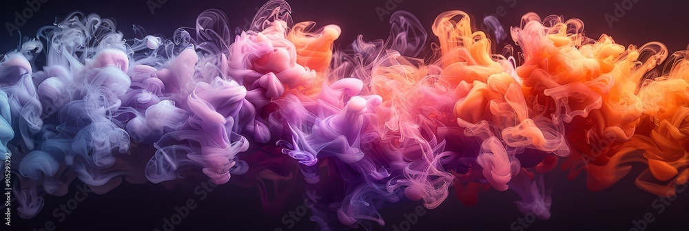 Poster a beautiful and colorful abstract smoke pattern ideal for various creative projects