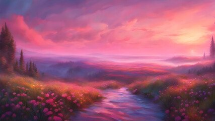 Serene Glassmorphism Landscape