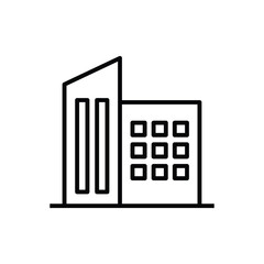 commercial building icon, office building or shopping mall illustration outline style