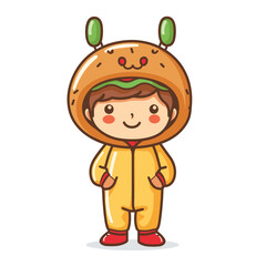 Child dressed cute animal, smiling costume, happy cartoon. Playful kid wearing character outfit, cheerful, childs party fun. Young child adorable mascot suit, enjoying carnival theme