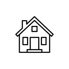 house building icon illustration outline style