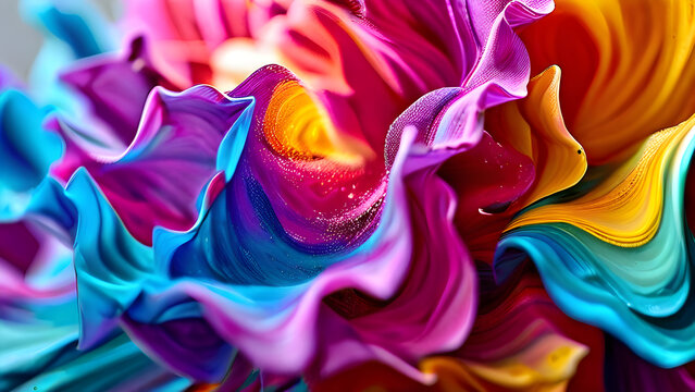 a kaleidoscope of thrilling chromatics and sinuous shapes interacting with bold juxtaposed tones