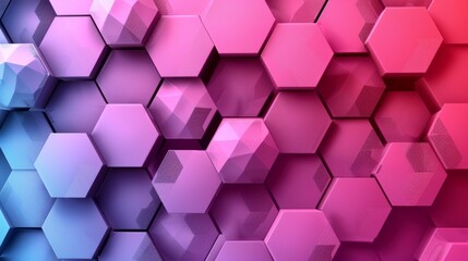 Dynamic abstract art with hexagonal patterns and gradient hues