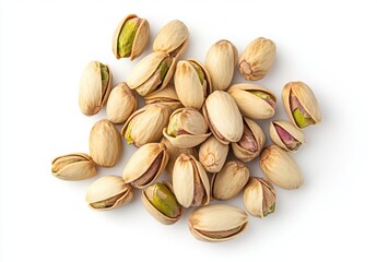 Fototapeta premium Pistachios isolated on white background, top view,