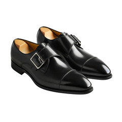 Elegant black leather dress shoes with a buckle, perfect for formal occasions. High-quality...