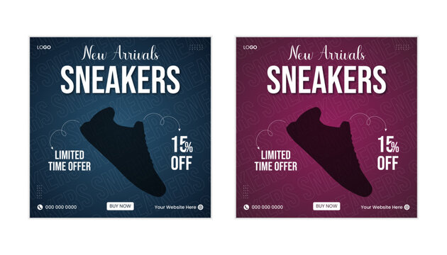 Modern and creative social media post design template for product advertisement.

