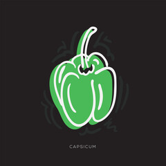 Capsicum, freehand-style drawing in Doodle style.