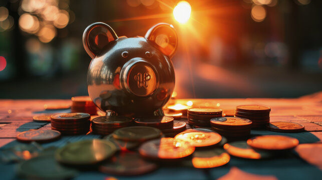 a money piggy bank. International Credit Union Day