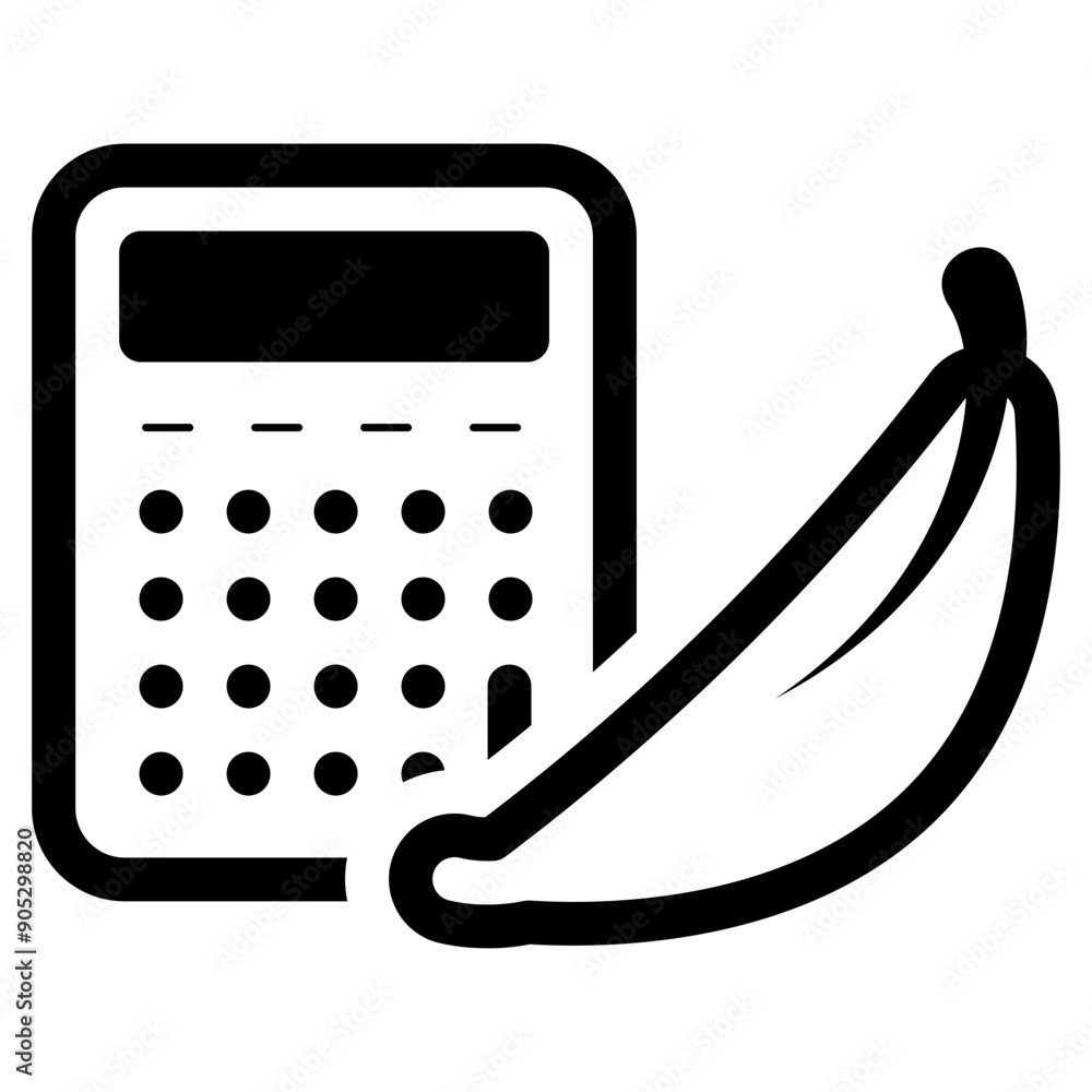 Sticker nutrition count calculator fresh banana icon