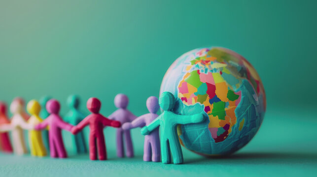 people around the planet earth. International Credit Union Day - Powered by Adobe