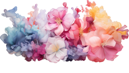 Surreal flower blooming cloud clip out.