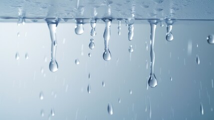Dramatic close-up of water dripping from a ceiling, capturing the urgency of a plumbing leak problem in a household setting