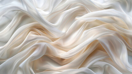 Fototapeta premium A pearl color background with a light, airy chiffon texture. The flowing fabric adds a delicate and ethereal feel.