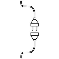 Electricity plug icon vector. Charger illustration sign. Electricity symbol or logo.