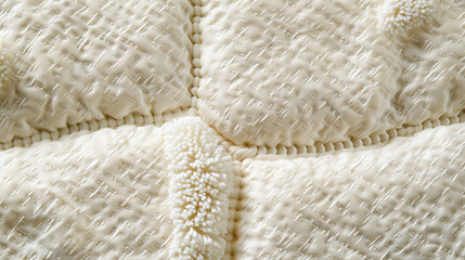 A cream textured background with a soft, quilted texture. The padded design adds a sense of comfort and warmth.