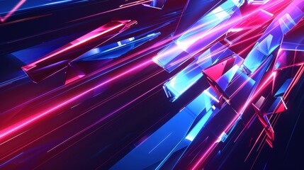 Vibrant Abstract Neon Light Explosion in Futuristic Tunnel