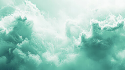 A mint abstract background with a soft, cloud-like texture. The fluffy, light design adds a calming and serene ambiance.