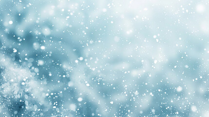 Obraz premium A snowy abstract background with a gentle snowfall, featuring soft, falling snowflakes against a gradient of white to light blue. The peaceful design evokes a sense of calm.