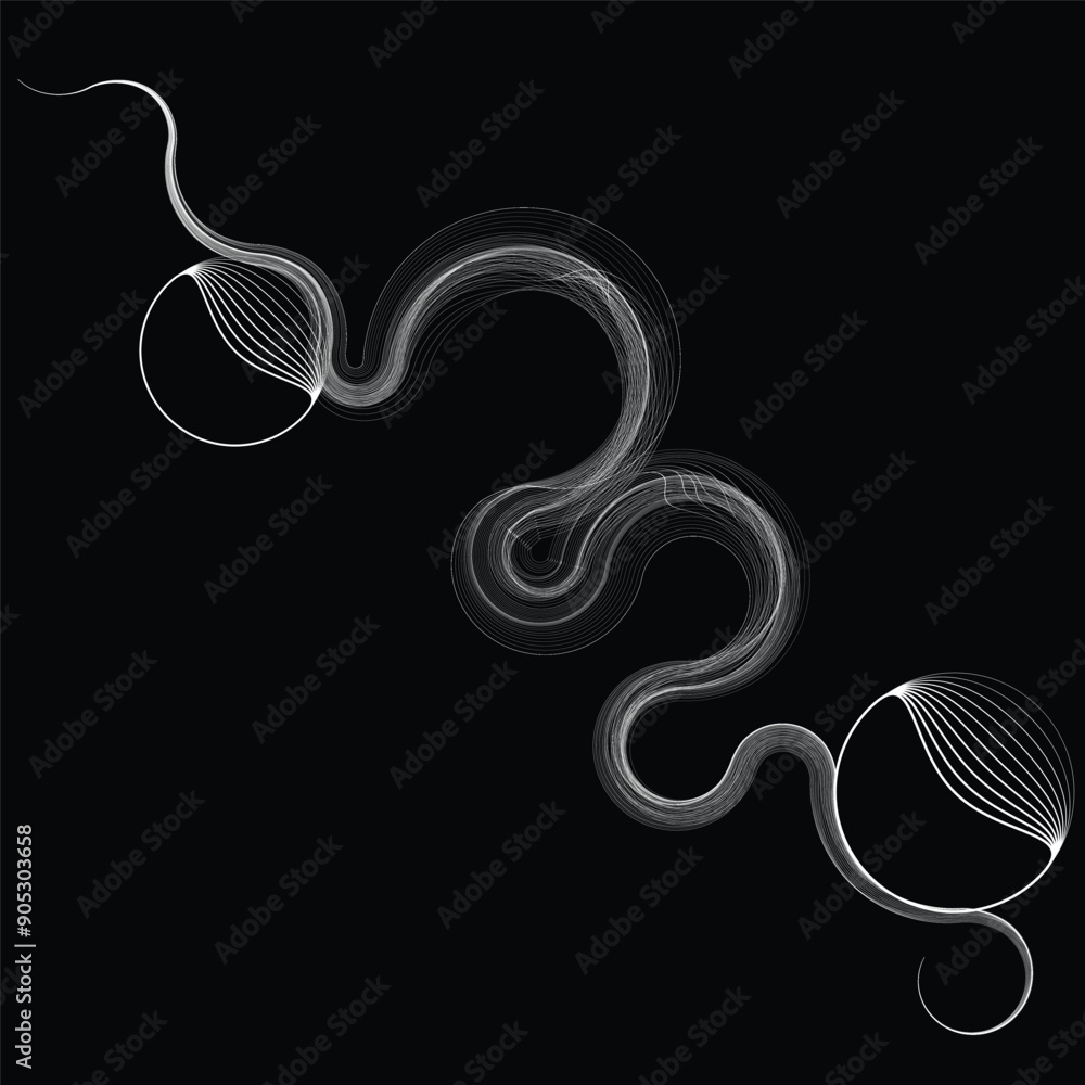 Poster abstract flow linear fluid shapes .curved lines pattern . music sound wave . vector illustration