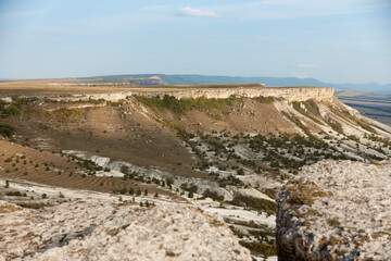 Clear blue sky with few clouds in middle, perfect background for travel, art, and beauty concepts