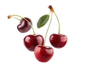 Fresh, ripe cherries with vibrant colors, showcasing their natural beauty and health benefits, perfect for culinary or health themes.