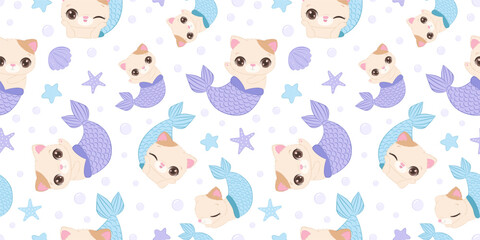 Cute baby animals seamless pattern