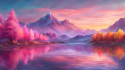 Serene Glassmorphism Landscape