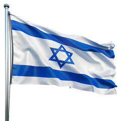 Israel flag, isolated on white background