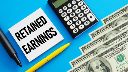 Retained earnings are shown using the text
