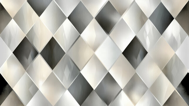 A diamond background featuring a geometric pattern of diamond shapes in varying sizes and shades of silver and grey. The symmetrical design adds a modern and sophisticated touch.