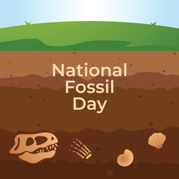 National Fossil Day vector design template good for celebration usage. National Fossil Day design. flat design. eps 10.