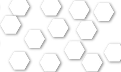 Naklejka premium Abstract white and gray hexagon technology lines background. Abstract white and grey color hexagonal geometric background with copy space. Abstract white lines background.