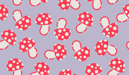 Cute mushroom pattern background vector design