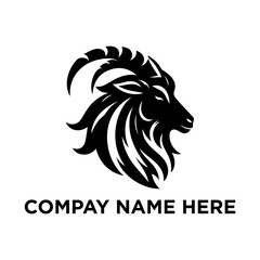 Goat head silhouette vector logo Goat logo icon vector design Goat Circle logo design illustrator design Creative Goat logo design Goat icon modern company logo